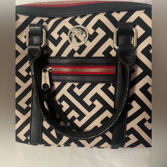 Spartina 449 Callahan Satchel Crossbody EUC Leather And Linen - Picture 2 of 14